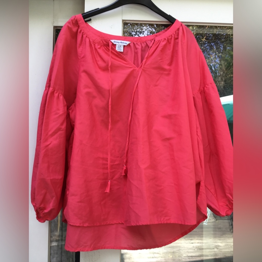 Tommy Bahama Large Coral Top Pom ties EUC
